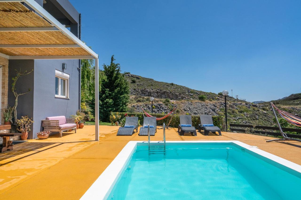 Seaview Villa Mirthios Panorama With Private Swimming Pool And Bbq! Plakias Exterior foto