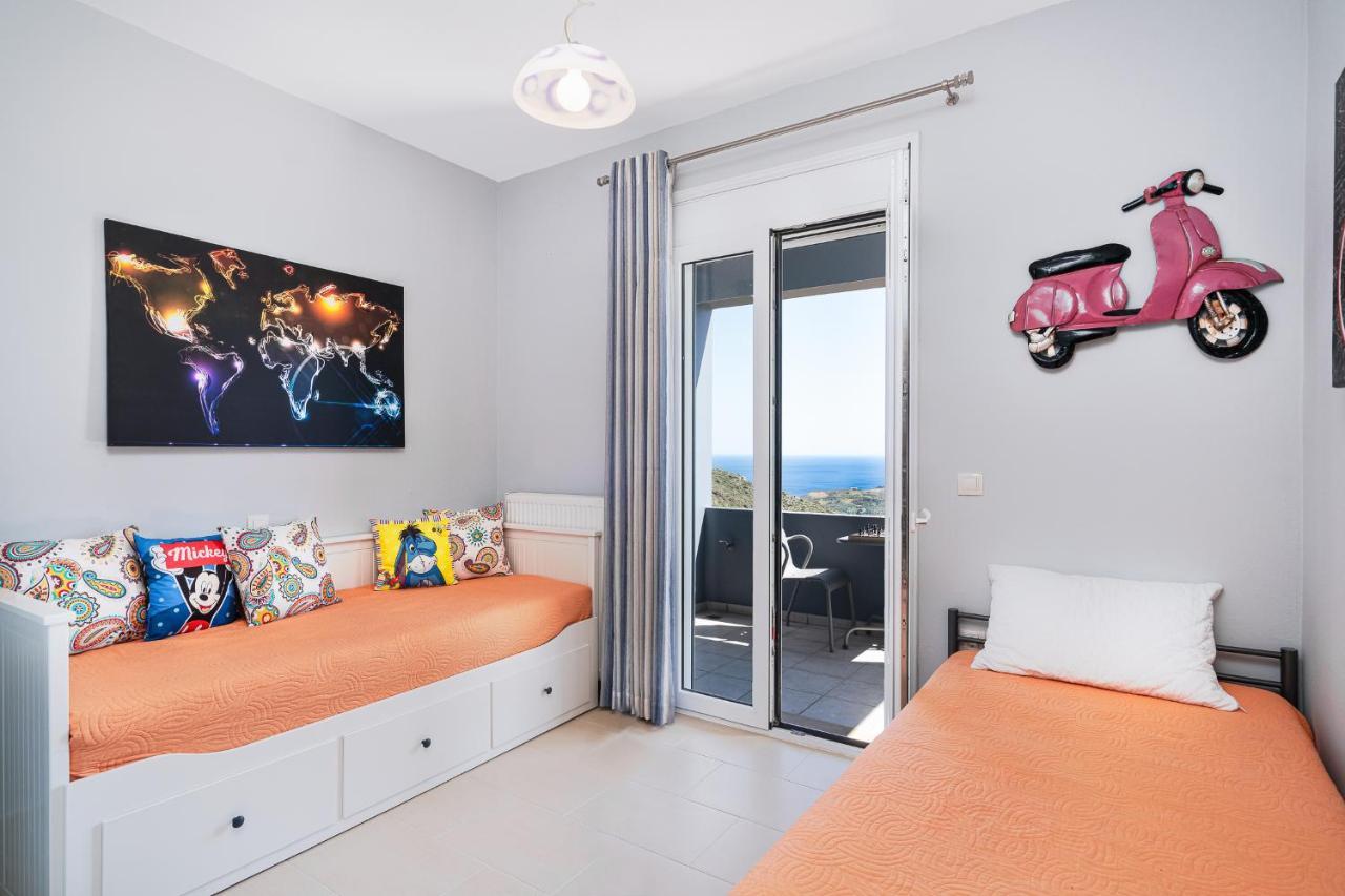 Seaview Villa Mirthios Panorama With Private Swimming Pool And Bbq! Plakias Exterior foto