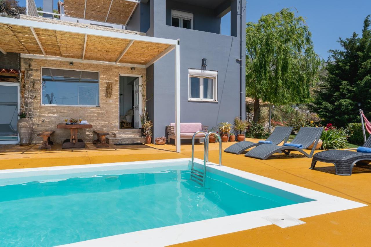 Seaview Villa Mirthios Panorama With Private Swimming Pool And Bbq! Plakias Exterior foto