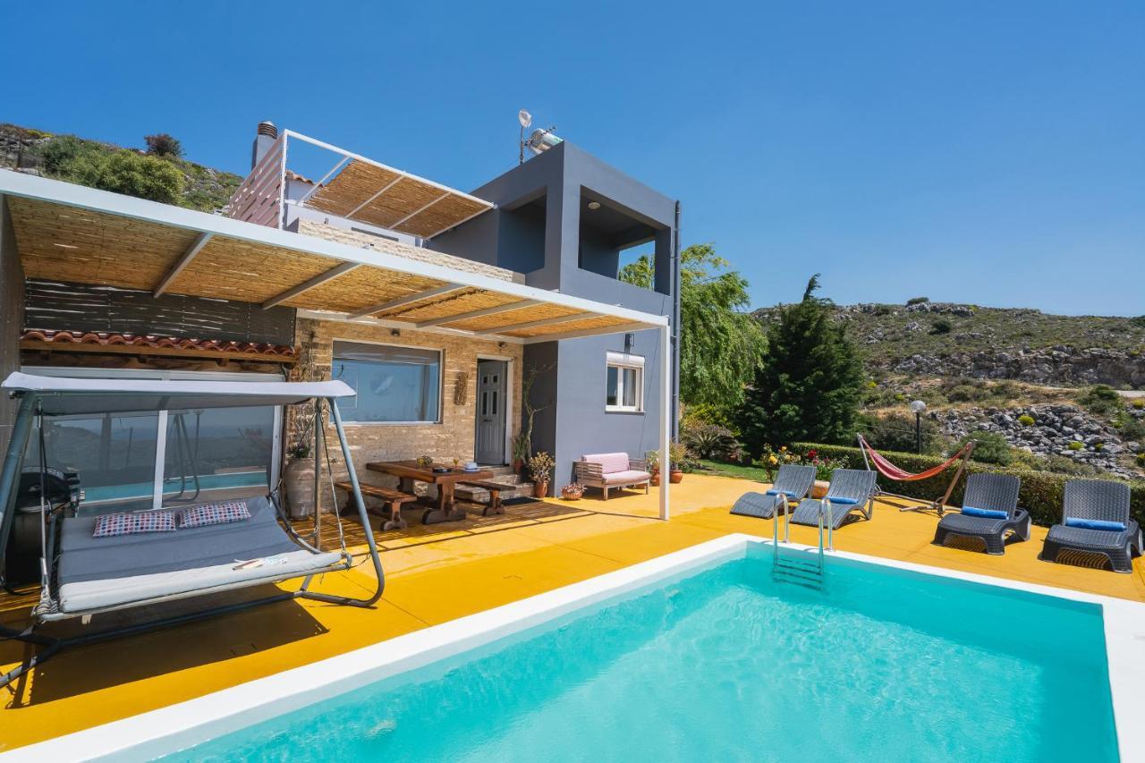 Seaview Villa Mirthios Panorama With Private Swimming Pool And Bbq! Plakias Exterior foto