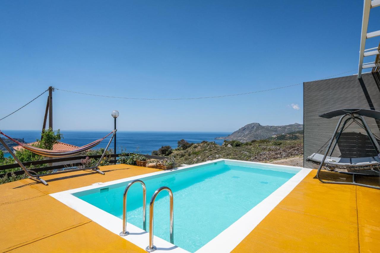Seaview Villa Mirthios Panorama With Private Swimming Pool And Bbq! Plakias Exterior foto